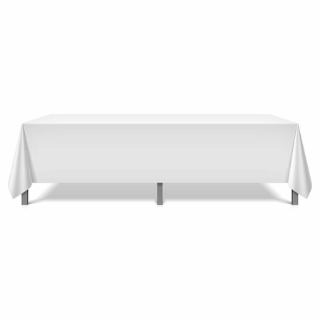 MONARCH BRANDS Tablecloths - 52in x 114in - White, 6PK P-TL-52X114-WHT-6PK